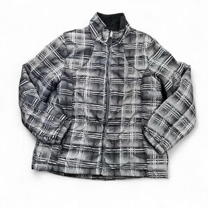 Below Zero by Rothschild lightweight grey plaid jacket